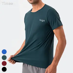 Herren Sommer schnell trocknendes Sport kurze Ärmel Nylon locker lässig atmungsaktiv Fitness-T-Shirt rundes Führer-Top