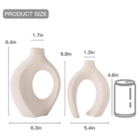 Vase en céramique Snuggle Hollow, lot de 2, style moderne nordique minimaliste, blanc mat entrelacé, porte-fleurs, décoration d'intérieur, cadeaux pour table