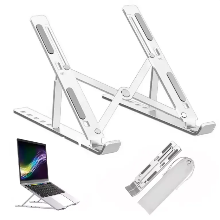 Meest Populaire Verstelbare Aluminium Laptop Staat Computer Stand Op Bureau Laptop Ondersteuning Opvouwbare Laptop Standaard