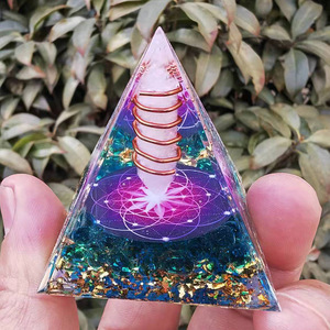 5cm 6cm 8cm cristaux de guérison de pierres précieuses en gros <span class=keywords><strong>Orgonite</strong></span> Orgone pyramide énergie pour spirituel - Product Image 3