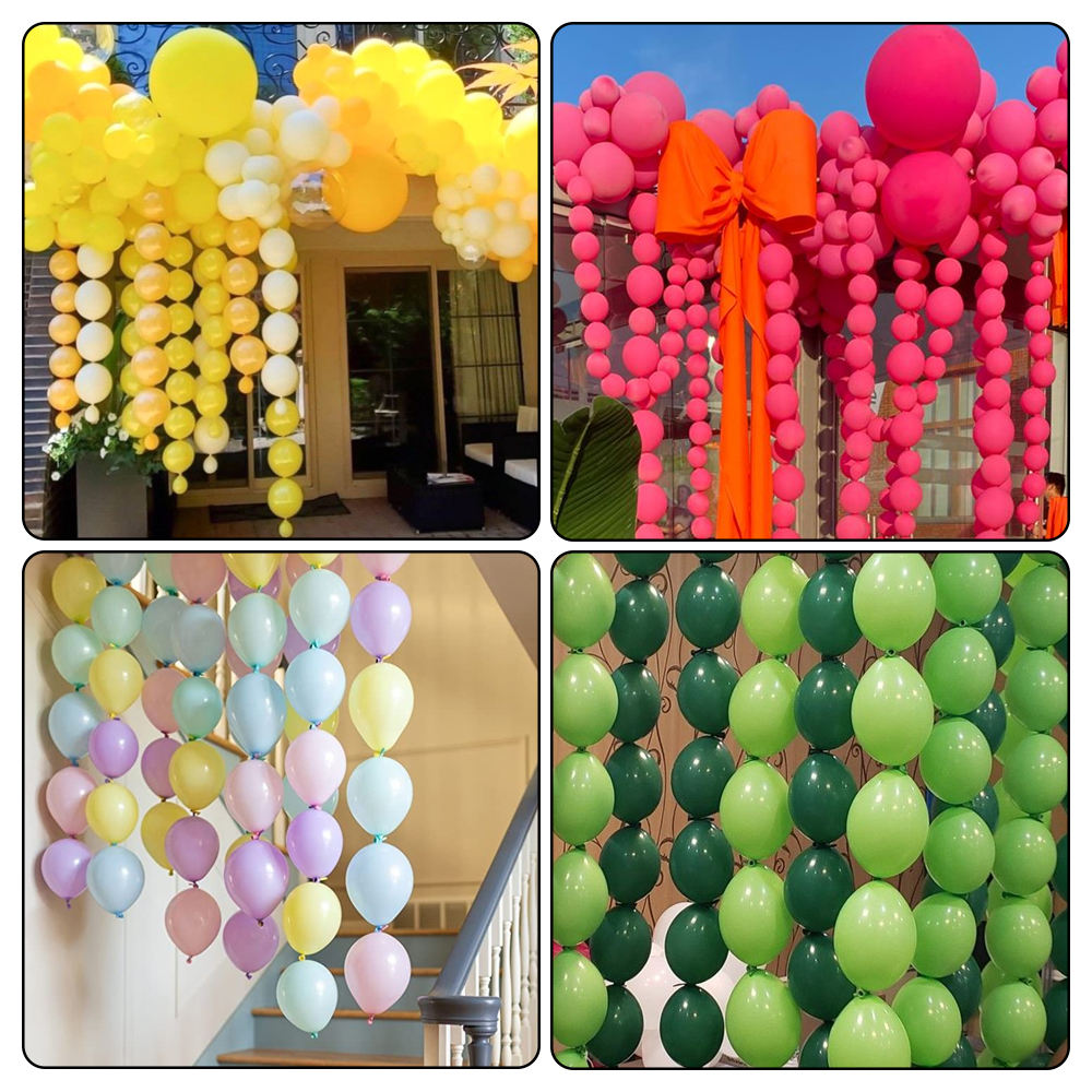 Wholesale 10 Inch 12 Inch Tail Balloon Linking Tail Easy to Connect Link Latex Balloon Party Decoration Matte Linking Balloons