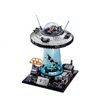 T1130 Blocs de construction OVNI spatiaux Explorateurs extraterrestres Nave spatiale Jouets électriques en plastique ABS à assembler Cadeau transfrontalier