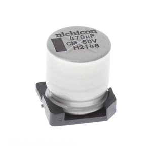 Condensateur SMD à montage en surface, canal fabricant, aluminium, 470 µF, 20 %, 50 V, UCM1H471MNJ1MS - Product Image 1