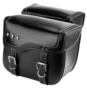 Sac Double face de <span class=keywords><strong>moto</strong></span> en cuir PU, <span class=keywords><strong>Vintage</strong></span>, de grande capacité, selle <span class=keywords><strong>latérale</strong></span> modifiée, à rivets - Product Image 1