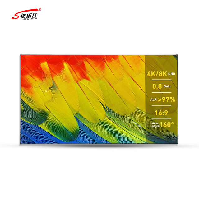 Best Quality 100 Inch 16:9 ALR/CLR Fixed Frame Projector Screen 4K Grey Crystal Projection Screen