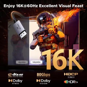 <span class=keywords><strong>สาย</strong></span>เคเบิล <span class=keywords><strong>DisplayPort</strong></span> 2.1 ยี่ห้อ UGREEN ความเร็ว 80Gbps รองรับ 16K 60Hz, 8K <span class=keywords><strong>240Hz</strong></span>, 4K 480Hz ความยาว 6.6 ฟุต รองรับ HDR และ HDCP2.3 สำหรับพีซีและแล็ปท็อป - Product Image 5