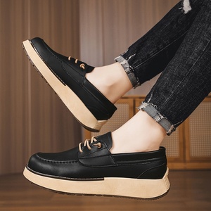 Mocasines de suela gruesa 2026, nuevos <span class=keywords><strong>zapatos</strong></span> de hombre sin cordones, estilo británico, de negocios, superficie de PU artificial, costuras informales tipo <span class=keywords><strong>Tods</strong></span> - Product Image 2