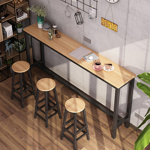 Bancone da <span class=keywords><strong>cucina</strong></span> <span class=keywords><strong>per</strong></span> uso domestico <span class=keywords><strong>tavolo</strong></span> da <span class=keywords><strong>Bar</strong></span> moderno lungo stretto alto e sedia - Product Image 3