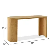 Table console incurvée en chêne naturel de 60'' (2 méthodes d'installation)