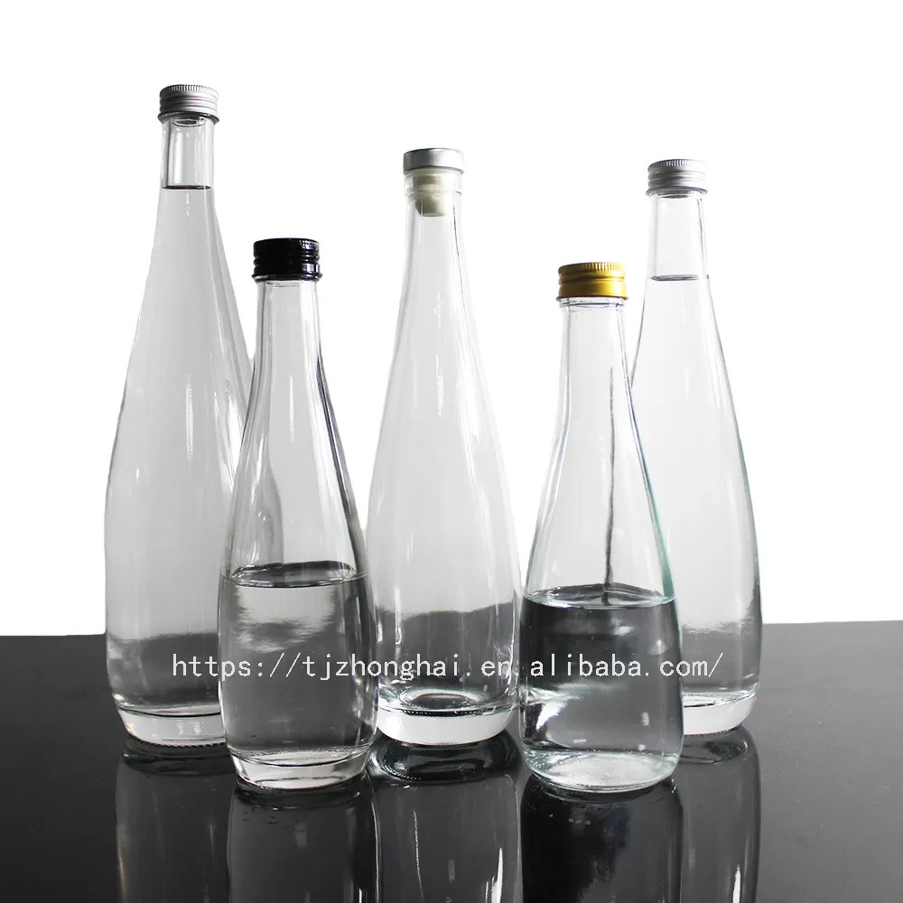 super flint white water glass bottle mineral and soda glass bottles with screw cover