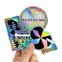 Autocollant personnalisé découpé à la forme avec logo holographique, étiquette autocollante en vinyle imperméable, impression anti-contrefaçon, protection UV, emballage