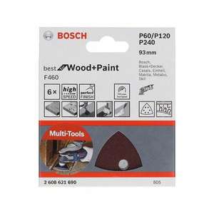 BOSCH - 2608621688 Feuille abrasive F460 ''Meilleur pour le bois et la peinture'', 93mm (5 pièces) -EAN 3165140959902 ABRASIFS PAPIERS ABRASIFS - Product Image 2