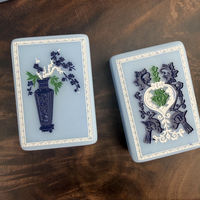 Tuiles de Mahjong en Acrylique Style Porcelaine Bleue et Blanche, Jeu de Société Chinois Personnalisé Gravé pour 3, 4 ou 6 Joueurs