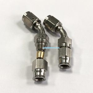 An3 3an 45 90 degrés acier inoxydable femelle pivotant ligne <span class=keywords><strong>de</strong></span> <span class=keywords><strong>frein</strong></span> <span class=keywords><strong>tuyau</strong></span> extrémités raccords adaptateurs avec insert <span class=keywords><strong>olive</strong></span> en cuivre - Product Image 2