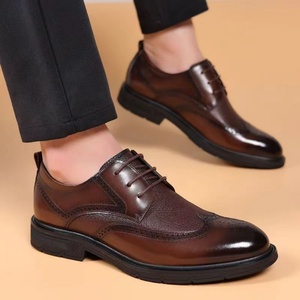 Chaussures en cuir à lacets de style britannique haut de gamme pour hommes – Formelles, décontractées, élégantes – Printemps, été, automne – Pleine fleur, respirantes - Product Image 6