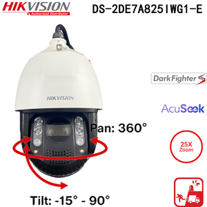 Cámara PTZ Hikvision DS-2DE7A825IWG1-E de 8MP y 25X con DarkFighter, AcuSense, Alarma Audiovisual, 200m IR, Cámara de Vigilancia para Exteriores - Product Image 1