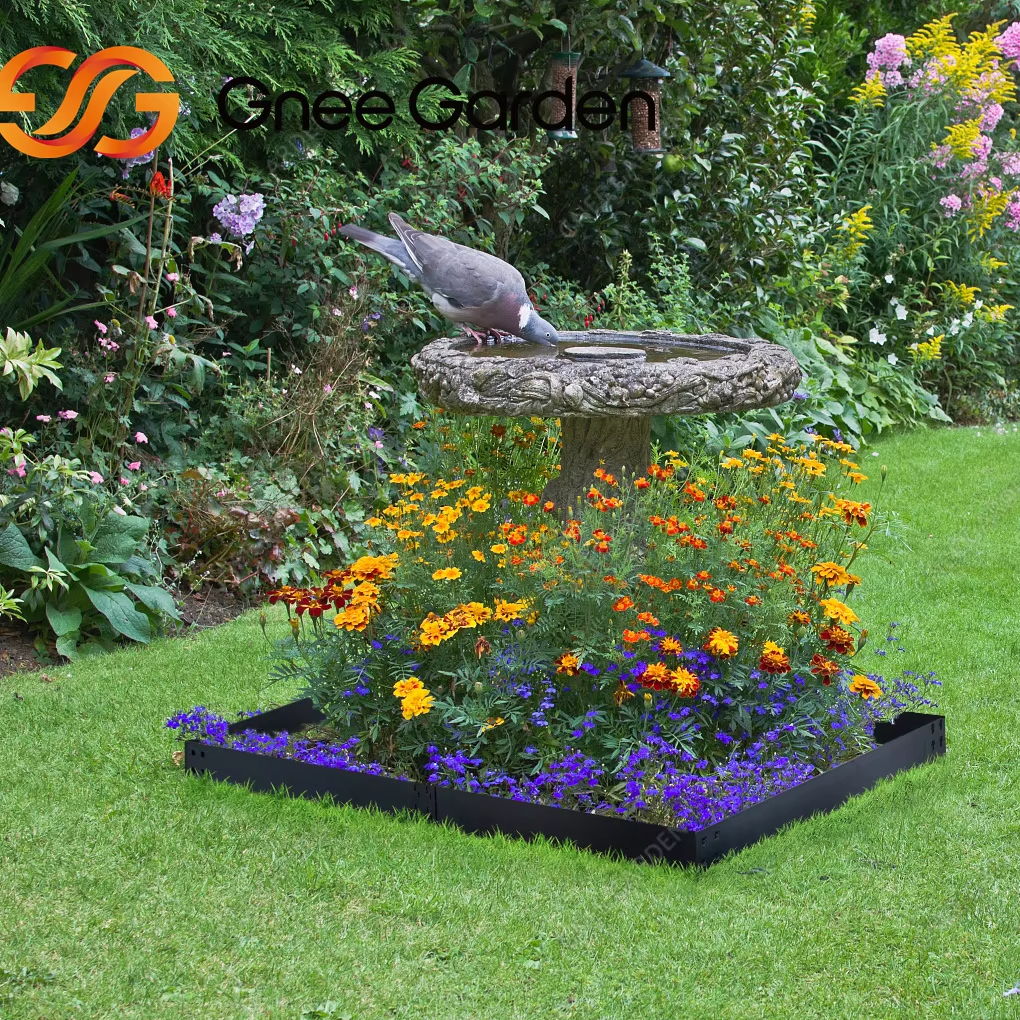 Galvanized Steel Solar Light-Ready Edging Rectangle Shape Border with Wiring Channels