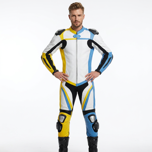 Traje de Carreras 100% Cuero, Personalizado con el Estilo Red Bull McLaren, para Motociclismo de Verano, Diseño Transpirable de una Pieza - Product Image 1