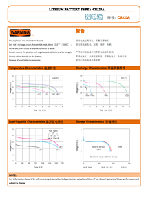 Pile cylindrique Li-MnO2 2/3A CR123A 3V 1600mAh pour compteur, dispositif médical, dispositif de suivi domestique, horloges et électronique - Product Image 3