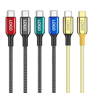 사용자 정의 자신의 브랜드 로고 아연 합금 빠른 충전기 60W USB 데이터 케이블 안드로이드 노트북