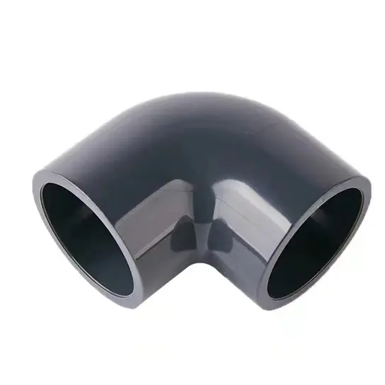 DIN Standard 90 Degree UPVC Elbow Pipe Fitting 1/2'' 3/4'' 1'' Dark Grey PVC Elbow For Industry Water Supply