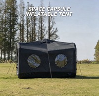 Petite tente gonflable en tissu Oxford légère pour quatre saisons, 3-4 personnes, capsule spatiale, portable, imperméable, tente mobile rapide pour l'extérieur