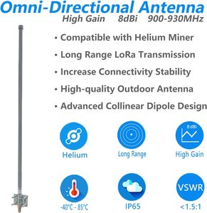 Antenne LoRa extérieure 915 MHz à gain élevé 8 dBi, câble à faible perte de 9,8 pieds, <span class=keywords><strong>Hotspot</strong></span> Helium Meshtastic pour Nebra <span class=keywords><strong>Bobcat</strong></span> 300 SenseCAP M1 HNT - Product Image 4