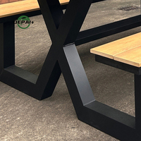 Ensemble de table et bancs de pique-nique commerciaux pour l'extérieur, table de jardin en composite bois pour patio
