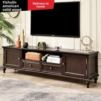 Meuble TV et table basse en bois massif de style américain, combinaison multifonctionnelle, design rétro antique, meubles pour la maison