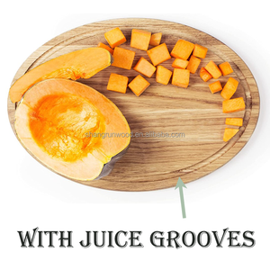 Tabla <span class=keywords><strong>de</strong></span> Cortar Redonda <span class=keywords><strong>de</strong></span> Madera Dura para Cocina, Tabla <span class=keywords><strong>de</strong></span> Charcutería con Tapa y Borde - Product Image 5