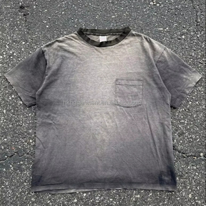 T-shirt gris délavé effet vintage, coupe ajustée, t-shirt en coton personnalisé vieilli, t-shirt ample, t-shirt en coton surdimensionné pour hommes - Product Image 1