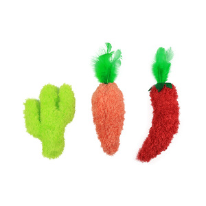 Wholesale New Design Funny <b>Cat</b> Shaped <b>Plush</b> Toys Durable Interactive Chewables Catnip Vegetables Pepper Attractive for <b>Cats</b> - Product Image 6