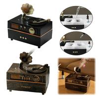 Gramophone vintage avec haut-parleur, humidificateur, diffuseur d'arômes, lumière LED colorée, brume ultrasonique pour la décoration de la maison
