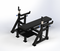 Banc de musculation professionnel robuste à hauteur réglable avec crochets pour barre d'haltères