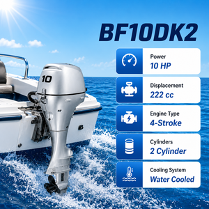 Moteur marin BF10DK2 10 CV refroidi par eau, à inclinaison manuelle, 2 cylindres, pour bateau pneumatique, bateau de pêche et bateau de sauvetage - Product Image 2