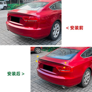 Audi Rear Spoiler Piano <b>Black</b> Carbon Fiber Texture ABS Ducktail <b>Trunk</b> Lip 2007-2016 A5 8T Sportback S5 - Product Image 4