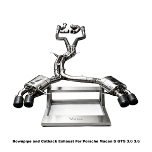 Sistema de escape completo de acero inoxidable Vortex Performance con válvula de vacío para Porsche Macan S GTS 3.0 3.6 - Product Image 1