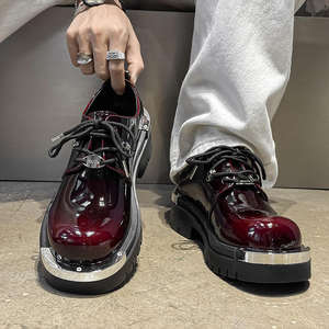 Chaussures en cuir tendance de style rétro, design original 2025, chaussures décontractées pour hommes, chaussures à gros orteils, semelle épaisse, chaussures Derby augmentant la taille - Product Image 4