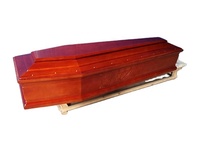 Ataúd Ecológico y Biodegradable de Caoba Roja Sólida, Estilo Europeo, para Entierro, 187x56x28cm