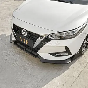 <b>For</b> Nissan Sylphy 2020 Body Kit Front Bumper Splitter Carbon Fiber Look Sport Style Front Bumper Cover <b>Diffuser</b> <b>Car</b> Accessories - Product Image 3