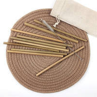 Meilleure vente de paille de bambou biodégradable réutilisable avec Logo Laser