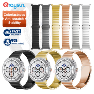 Eraysun <span class=keywords><strong>Bracelet</strong></span> de luxe classique réglable en métal pour <span class=keywords><strong>Samsung</strong></span> Watch 8 <span class=keywords><strong>Bracelet</strong></span> de montre intelligente en titane à boucle plate à lunette unique - Product Image 1