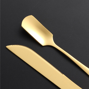 Ensemble de fourchettes à gâteau de lune en acier inoxydable 304, couteau à gâteau et fourchette à dessert, fourchette-cuillère 2-en-1 pour fruits, service d'impression de logo personnalisé - Product Image 4
