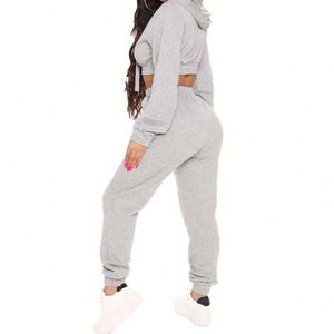 Sudadera de punto estampada de alta calidad al por mayor para mujer, informal, de manga larga, tipo jersey, con capucha corta - Product Image 2