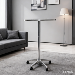 طاولة بار قابلة للطي من الألومنيوم والفولاذ المقاوم للصدأ الفضي بأقل سعر عبر الإنترنت - Product Image 1