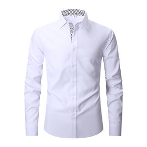 Camicia da <span class=keywords><strong>Uomo</strong></span> Sottile con Perline, Tinta Unita, Maniche Lunghe, Casual, Slim-fit, Elegante, Lavabile in Lavatrice - Product Image 6