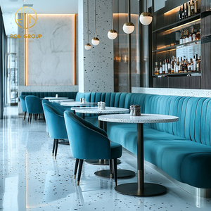 Tavolo Rotondo in Marmo per Caffetteria, Set di Tavoli e Sedie per Ristorante, Divano e Panca per Angolo Bar - Product Image 6