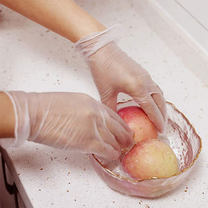 ถุงมือไวนิลเกรดอาหาร ปราศจากแป้ง สำหรับงานกันน้ำ ไม่มีส่วนผสมของซิลิโคน ขนาดกลางและใหญ่ ความยาว 24 ซม. แบบใช้แล้วทิ้ง - Product Image 6