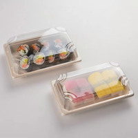 SenAng05 bonne vente Logo à emporter Go emballage papier Unterteilungen avec fenêtre Sushi Roll Box