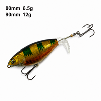 Leurre de pêche rotatif LUSHAZER 80mm 90mm, leurre dur flottant pour surface, leurre sonore pour achigan, brochet, perche, leurre de lancer pour la surface